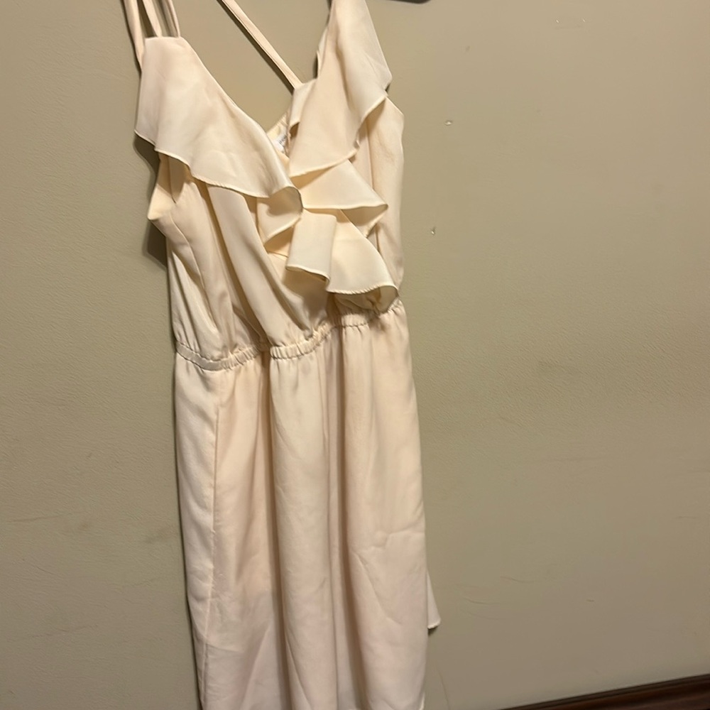 BCBG Cream Colored Sundress Like Romper W/ Ruffles